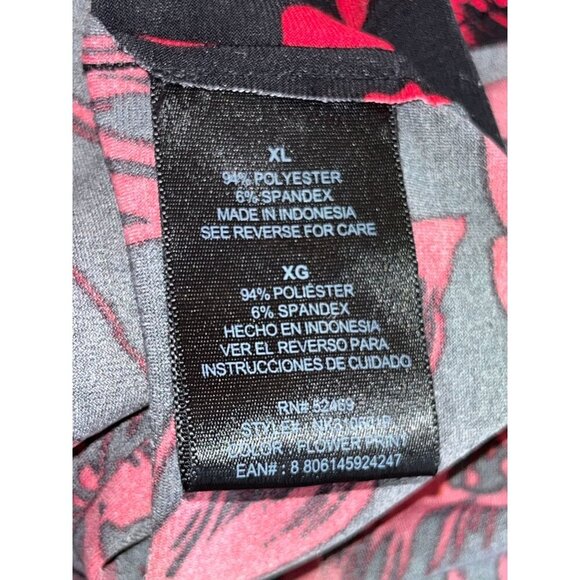 Norma Kamali  Twist Front Sleeveless Floral Print Dress XL Black & Red - Picture 8 of 8